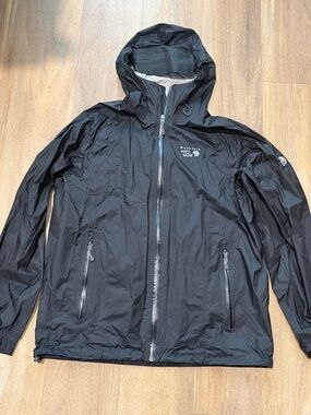 Mountain Hardwear Black Hooded Rain Jacket